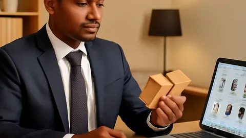 বাংলাদেশি উদ্যোক্তা অফিসে ল্যাপটপে পণ্য সোর্সিং করছেন পাইকারি সাপ্লায়ার দেখে