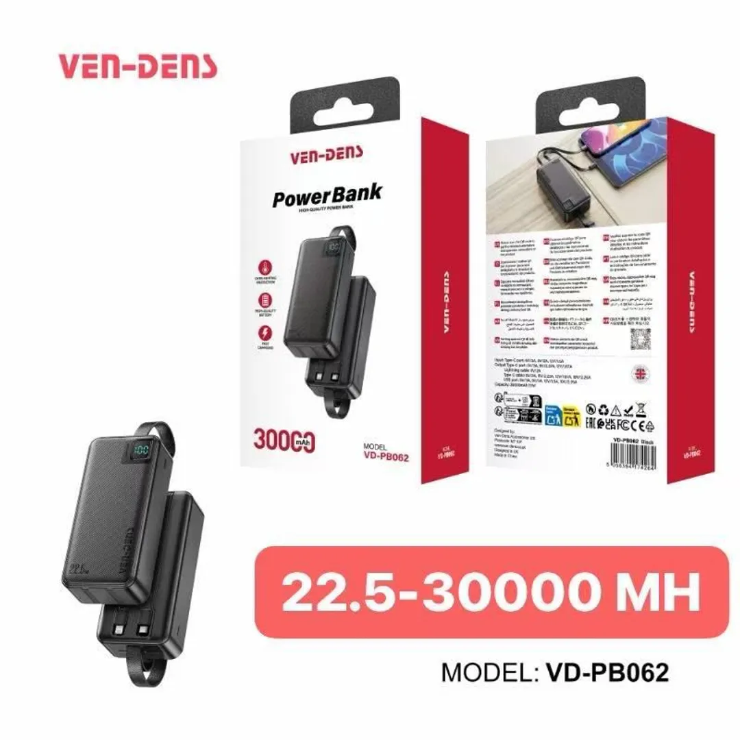 Ven-Dens VD-PB062 Power Bank – 30000mAh